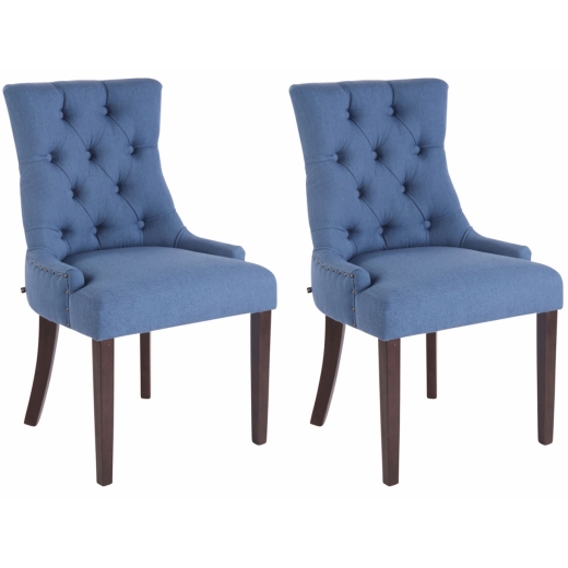 Jídelní židle Arton (SET 2 ks), modrá / hnědá - 1