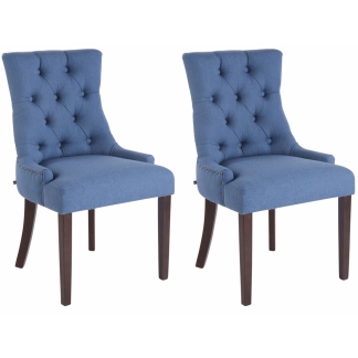 Jídelní židle Arton (SET 2 ks), modrá / hnědá