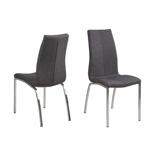 Jídelní židle Asama (SET 4ks), tkanina, šedá - 1