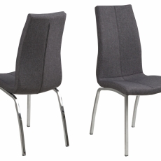 Jídelní židle Asama (SET 4ks), tkanina, šedá - 1