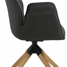 Jídelní židle Aura, tkanina, šedá - 3