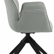Jídelní židle Aura, tkanina, světle šedá - 3