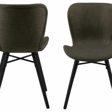 Jídelní židle  Batilda (SET 2ks), tkanina, zelená - 2