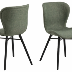 Jídelní židle  Batilda (SET 2ks), tkanina, zelená - 1