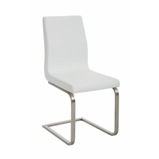Jídelní židle Belfort, syntetická kůže, bílá