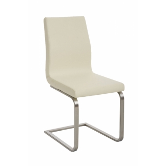 Jídelní židle Belfort, syntetická kůže, krémová