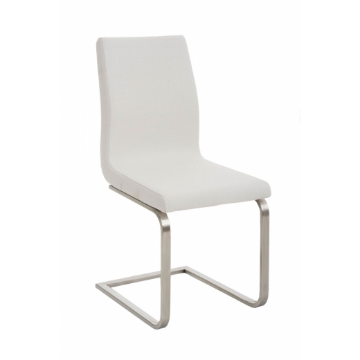 Jídelní židle Belfort, textil, bílá - 1