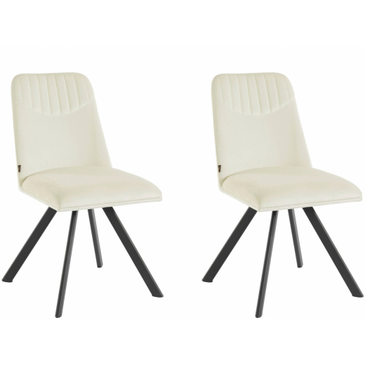 Jídelní židle Belissimo (SADA 2 ks), samet, krémová - 1