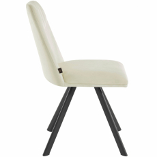 Jídelní židle Belissimo (SADA 2 ks), samet, krémová - 3