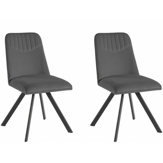 Jídelní židle Belissimo (SADA 2 ks), samet, šedá - 1