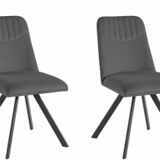 Jídelní židle Belissimo (SADA 2 ks), samet, šedá - 1
