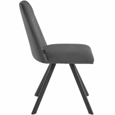Jídelní židle Belissimo (SADA 2 ks), samet, šedá - 3