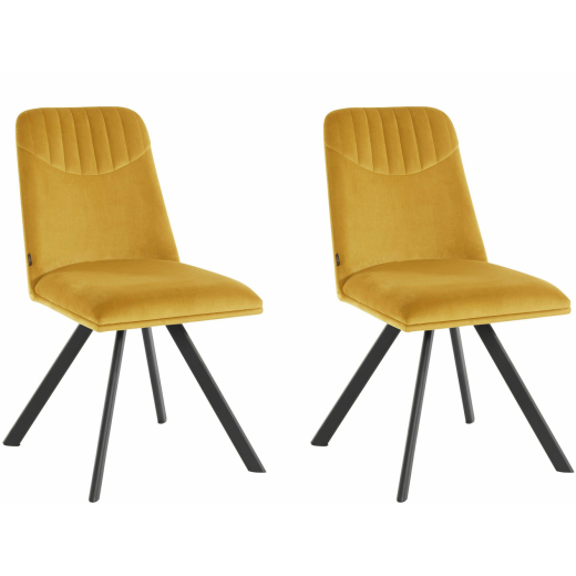 Jídelní židle Belissimo (SADA 2 ks), samet, zlatá - 1