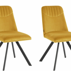 Jídelní židle Belissimo (SADA 2 ks), samet, zlatá - 1