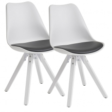 Jídelní židle Benny (SET 2 ks), syntetická kůže, bílá / černá - 4