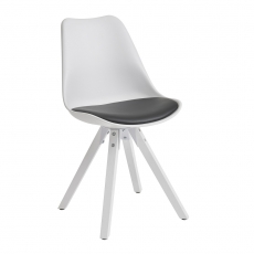 Jídelní židle Benny (SET 2 ks), syntetická kůže, bílá / černá - 3