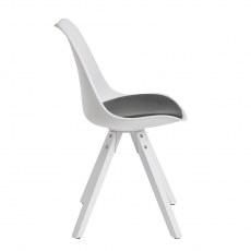 Jídelní židle Benny (SET 2 ks), syntetická kůže, bílá / černá - 5