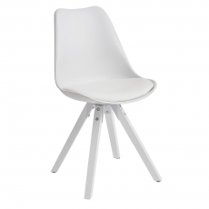Jídelní židle Benny (SET 2 ks), syntetická kůže, bílá - 2