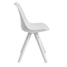 Jídelní židle Benny (SET 2 ks), syntetická kůže, bílá - 5