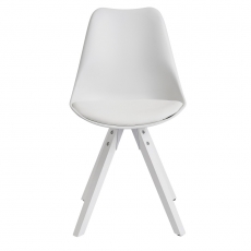 Jídelní židle Benny (SET 2 ks), syntetická kůže, bílá - 6