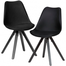 Jídelní židle Benny (SET 2 ks), syntetická kůže, černá - 1