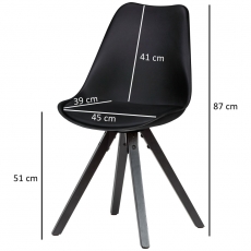 Jídelní židle Benny (SET 2 ks), syntetická kůže, černá - 4