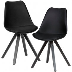 Jídelní židle Benny (SET 2 ks), syntetická kůže, černá