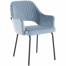 Jídelní židle Bentley (SADA 2 ks), samet, modrá - 4