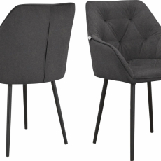 Jídelní židle Betty (SADA 2 ks), samet, černá / antracitová - 4