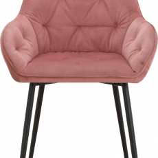 Jídelní židle Betty (SADA 2 ks), samet, černá / růžová - 2