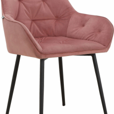 Jídelní židle Betty (SADA 2 ks), samet, černá / růžová - 4