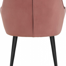 Jídelní židle Betty (SADA 2 ks), samet, černá / růžová - 5