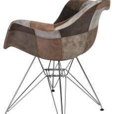 Jídelní židle Blom čalouněná patchwork, béžová - 2