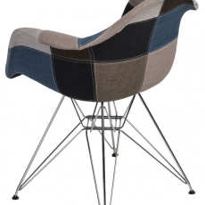 Jídelní židle Blom čalouněná patchwork, modrá - 2
