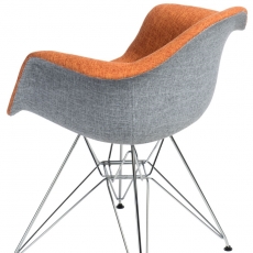 Jídelní židle Blom čalouněná, šedá/oranžová - 2