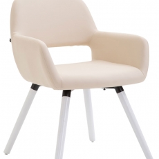 Jídelní židle Boba kůže, bílé nohy - 2