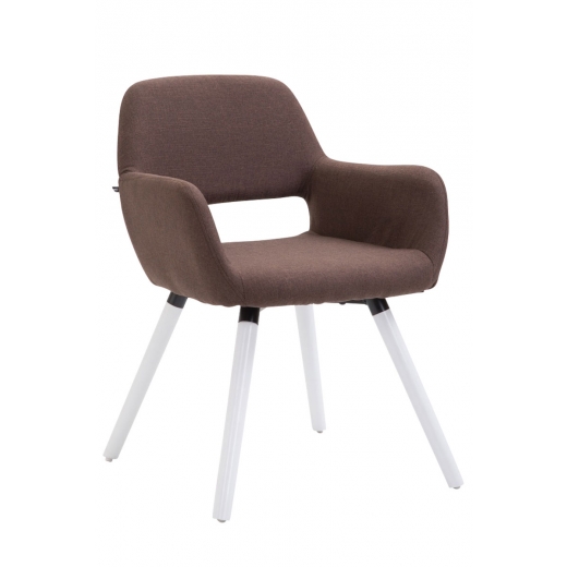 Jídelní židle Boba textil, bílé nohy - 1