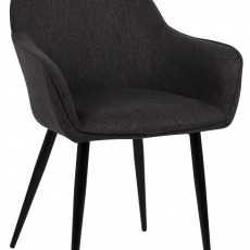 Jídelní židle Boise, textil, černá - 1