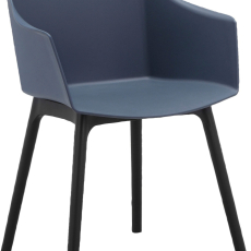 Jídelní židle Bora (SET 2 ks), plast, modrá - 4