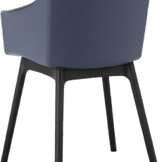Jídelní židle Bora (SET 2 ks), plast, modrá - 6