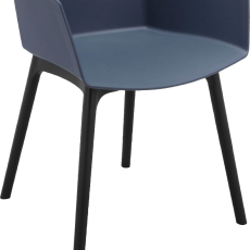 Jídelní židle Bora (SET 2 ks), plast, modrá - 7