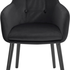 Jídelní židle Bradford, samet, černá - 1