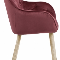 Jídelní židle Brooke (SET 2ks), samet, červená - 3