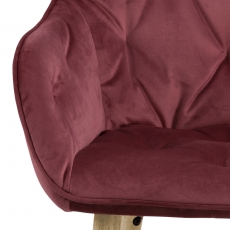 Jídelní židle Brooke (SET 2ks), samet, červená - 6