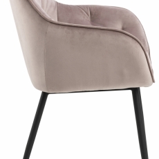 Jídelní židle Brooke (SET 2ks), samet, růžová - 5