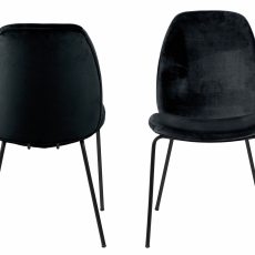 Jídelní židle Carmen (SET 2ks), samet, černá - 1