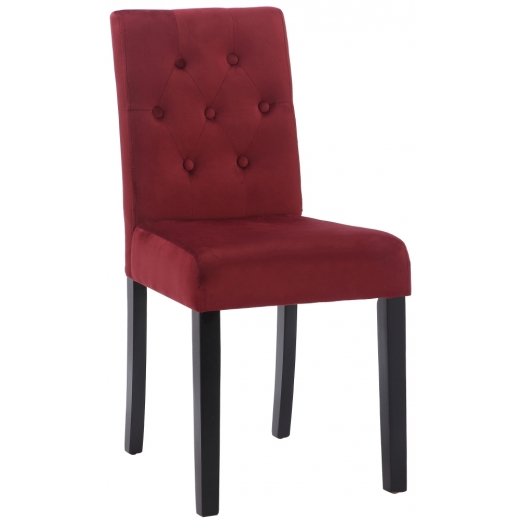 Jídelní židle Cello II., samet, černá / červená - 1
