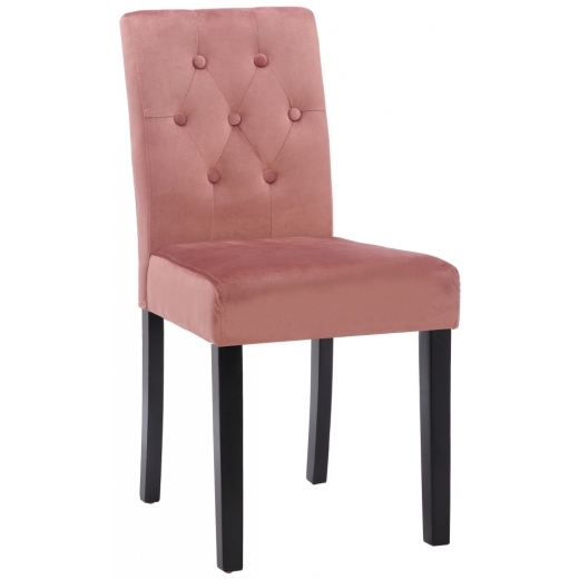 Jídelní židle Cello II., samet, černá / růžová - 1
