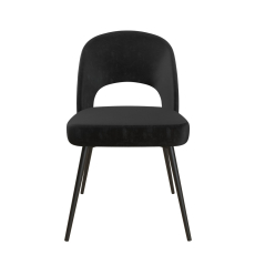 Jídelní židle Chantal, samet, černá - 1
