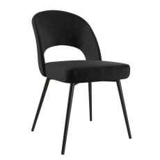 Jídelní židle Chantal, samet, černá - 2